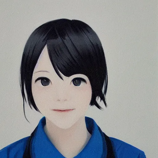 Image similar to a high detail portrait of high school girl by makoto sinkai, by BUNBUN, in simple background, CLIP STADIO, mad painting