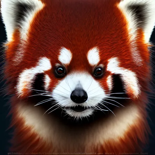 Image similar to portrait of an antrophomorphised red panda girl, digital art, highly detailed, award winning, concept art, intricate, sharp focus, Trending on Artstation HQ, unreal engine 5, 4K UHD image