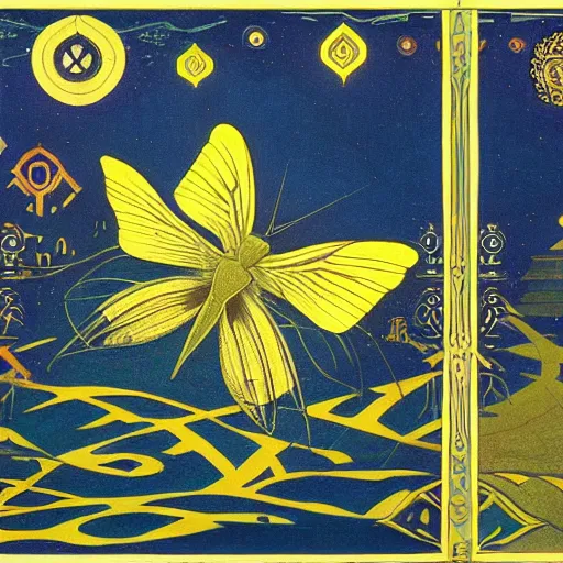 Image similar to the moth kingdom, by leo and diane dillon and nicholas roerich, dramatic lighting, god rays, smooth, sharp focus, highly detailed