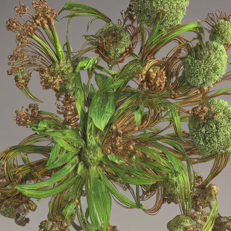 Image similar to complex plant seed by ernst haeckel, modeled in 3 d, exquisite lighting, cinema 4 d render, clear focus, very coherent, very detailed