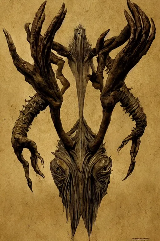 Prompt: beautiful siren, deceptive monster, creature concept art, weta studios, Guillermo Del Toro, pans labyrinth