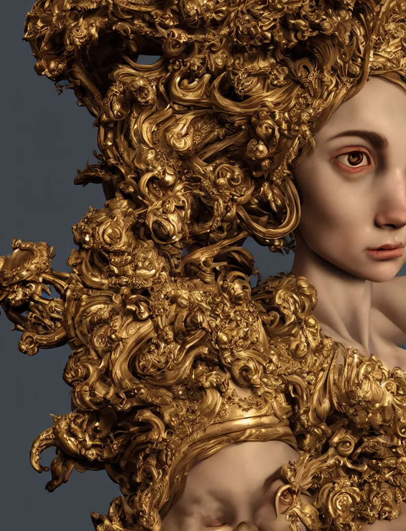 Image similar to angry beautiful goddess, baroque element, intricate artwork by caravaggio. trending on artstation, octane render, cinematic lighting, hyper realism, 8 k, depth of field, 3 d