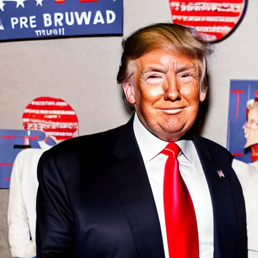 Prompt: Photo from the premiere of Donald Trump The Musical on broadway