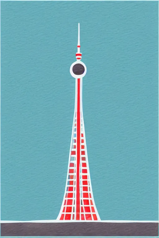 Image similar to minimalist watercolor art of berlin television tower, illustration, vector art