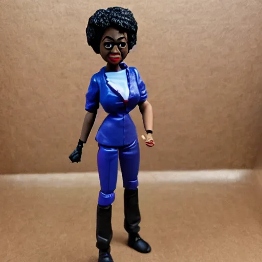 Prompt: viola davis cosplay maya angelou, stop motion vinyl action figure, plastic, toy, butcher billy style