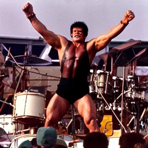 Image similar to hulk performing at woodstock