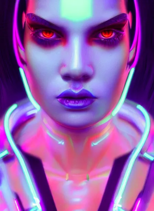 Prompt: a hispanic female humanoid, cyber neon lighting, futurism, cyberpunk high fashion, glamor profile pose, hyper photorealistic, intricate futuristic jewelry, crispy quality, digital photography, trending in artstation, trending in pinterest, cinematic, 4 k ultra hd, art by pascal blanche, art by artgerm, art by greg rutkowski,