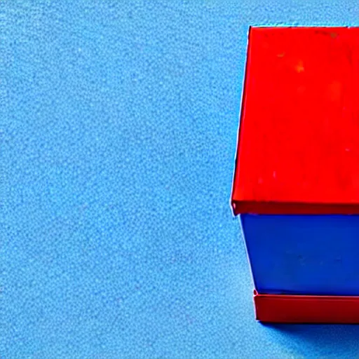 Image similar to a red box on the top of a blue box