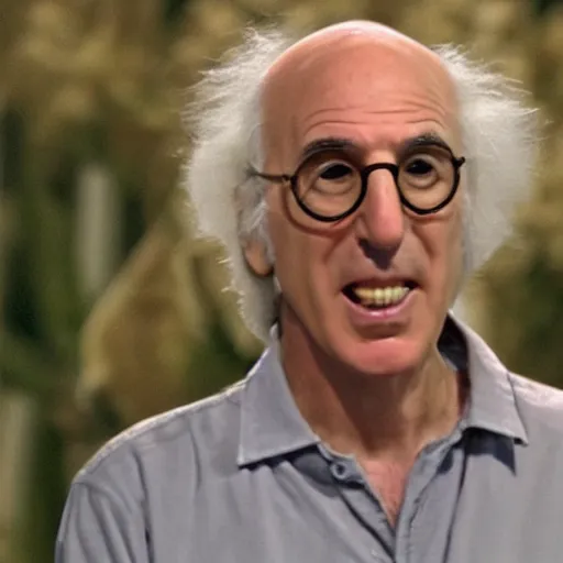 Image similar to Larry David freaking out during a datura trip, 1080p video screenshot