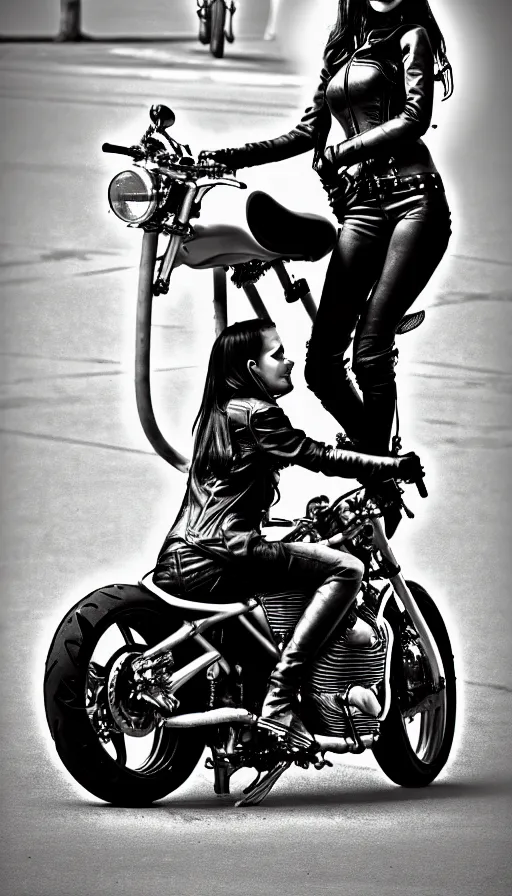 Image similar to biker girl by karl kopinski