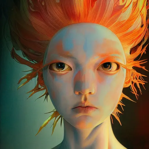 Image similar to prompt : figurative unique features portrait soft light painted by james jean and katsuhiro otomo and erik jones, inspired by akira anime, smooth face feature, intricate oil painting, high detail illustration, sharp high detail, manga and anime 1 9 9 9