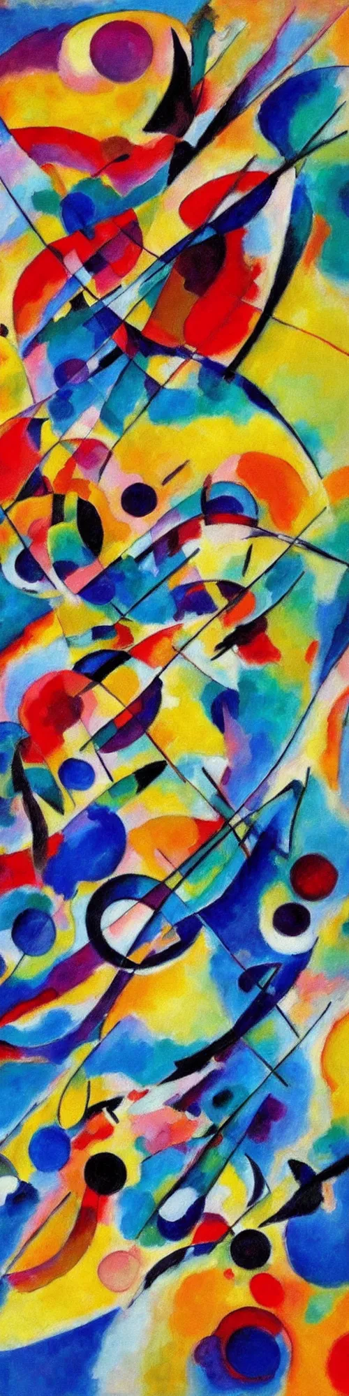 Prompt: a beautiful abstract painting in the style of kandinsky