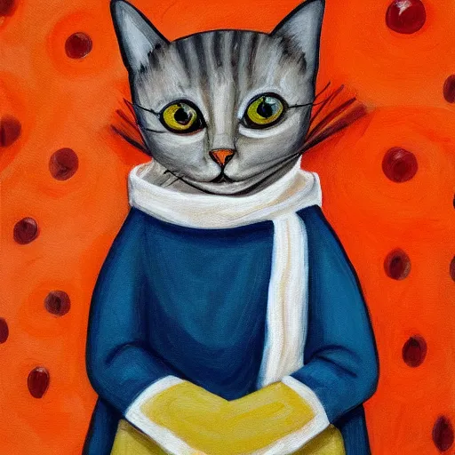 Image similar to painting of babushka cat