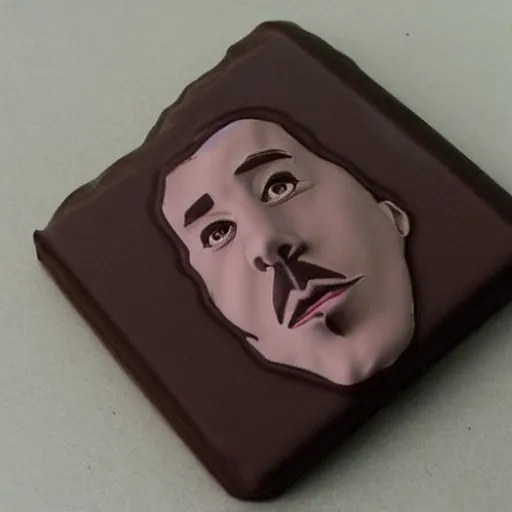 Image similar to dark chocolate relief that looks like till lindemann, dark chocolate portrait