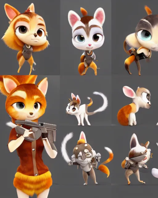 Image similar to female furry mini cute style, highly detailed, rendered, ray - tracing, cgi animated, 3 d demo reel avatar, style of maple story and zootopia, maple story gun bumblebee girl, bee chibi, soft shade, soft lighting