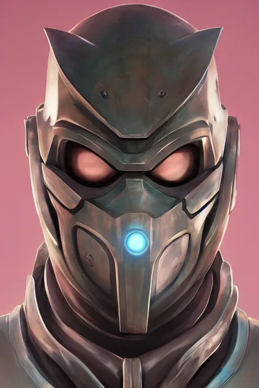 Image similar to epic mask helmet robot ninja portrait stylized as fornite style game design fanart by concept artist gervasio canda, behance hd by jesper ejsing, by rhads, makoto shinkai and lois van baarle, ilya kuvshinov, rossdraws global illumination radiating a glowing aura global illumination ray tracing hdr render in unreal engine 5