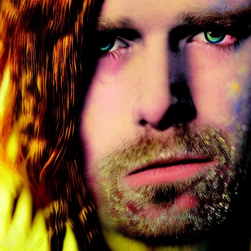 Image similar to colour masterpiece surreal closeup portrait photography of kurt cobain by fandias, deviantart 8 k