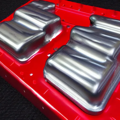 Prompt: boxer 6 engine aluminum block red valve cover