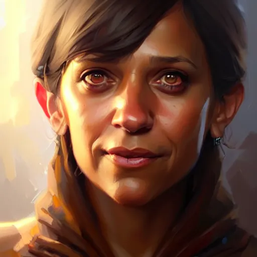 Image similar to a fantasy style portrait painting of rashida jones hybrid in the oil painting unreal 5 daz. rpg portrait, extremely detailed artgerm greg rutkowski vladimir volegov