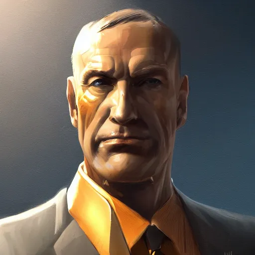 Image similar to a painted portrait of a middle-aged man in a golden suit, D&D, sci-fi, elegant, hopeful, muscular, highly detailed, digital painting, artstation, concept art, smooth, sharp focus, illustration