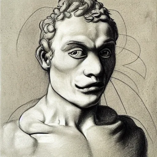 Image similar to portrait drawing of pepe, art by michelangelo, elegant, moody vibe
