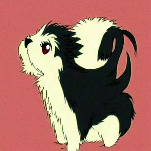 Image similar to a japanese chin as an anime character in a studio ghibli film