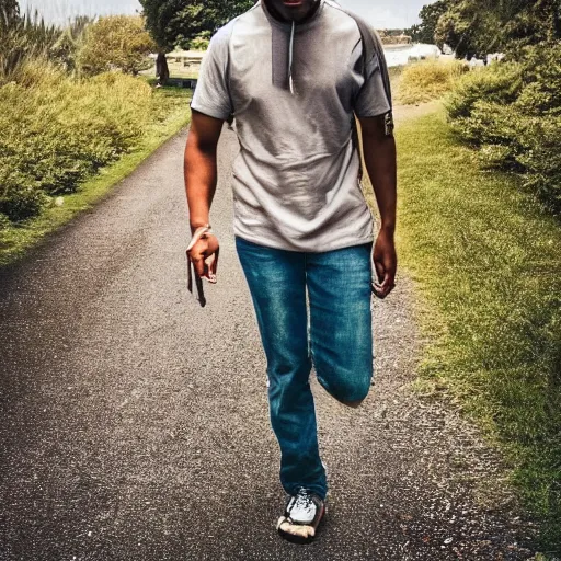 Image similar to man walking with a swag walk