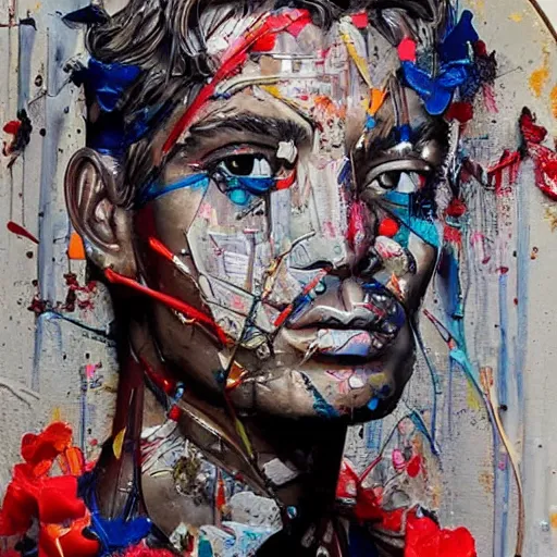 Image similar to A beautiful sculpture of handsome man. How do you know that is love until it hurts? how can love prove its value without tearing a heart apart? When is self preservation egoism. by Sandra Chevrier intuitive