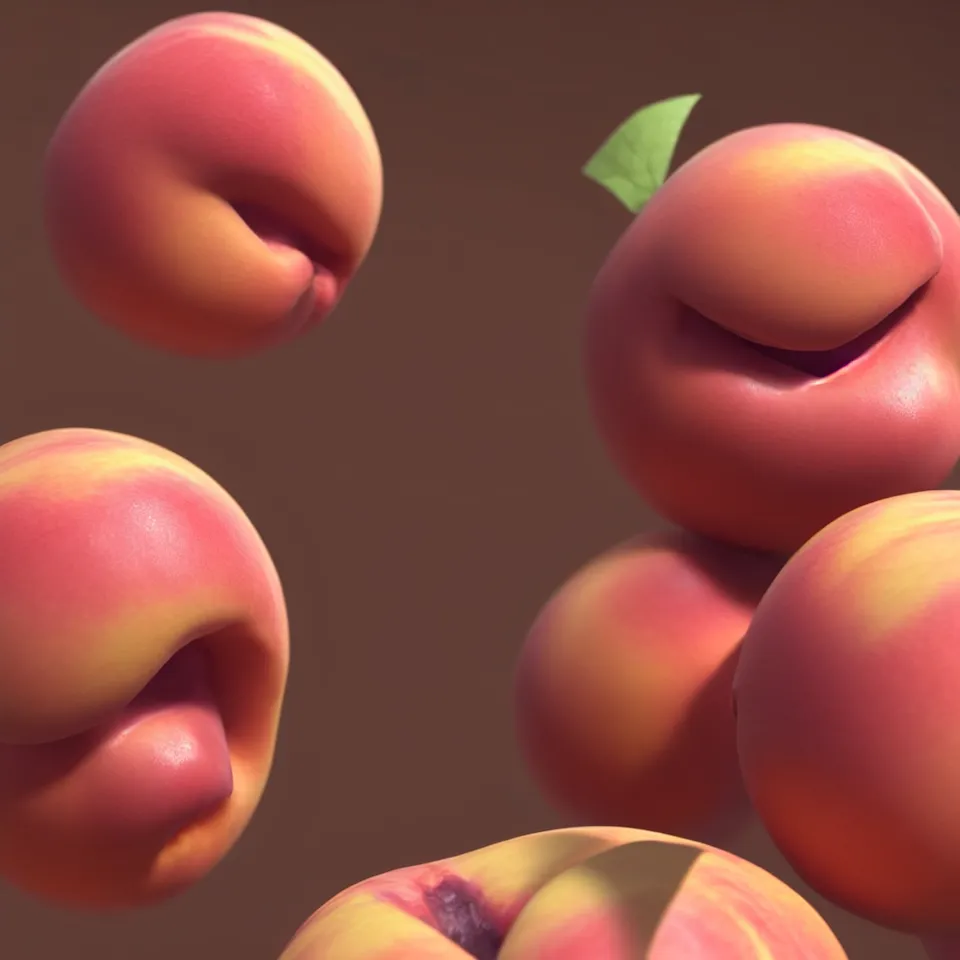 Prompt: A human-like!!! juicy peach, if was made of pale human skin. Close-up. Octane Render, Trending on artstation. Bokeh.