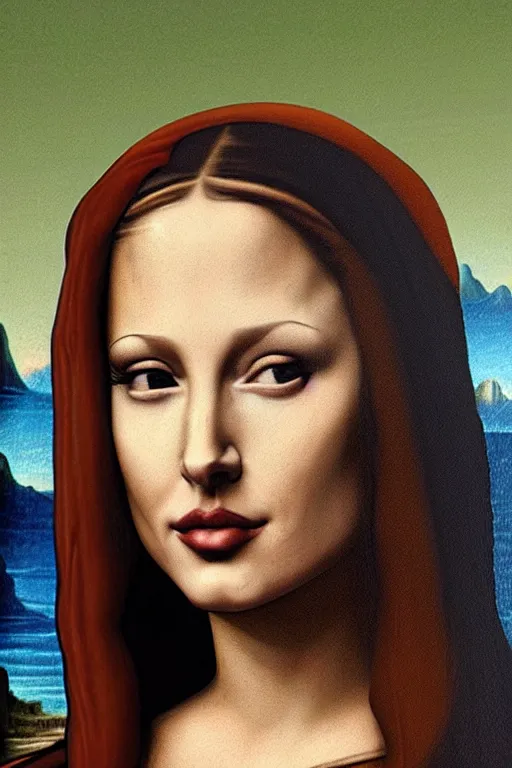 Prompt: Angeline Jolie as Mona Lisa,