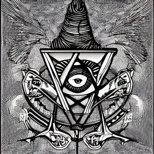 Image similar to portre of a demon, masonic and kabalistic symbols in background, digital art, ultra detailed