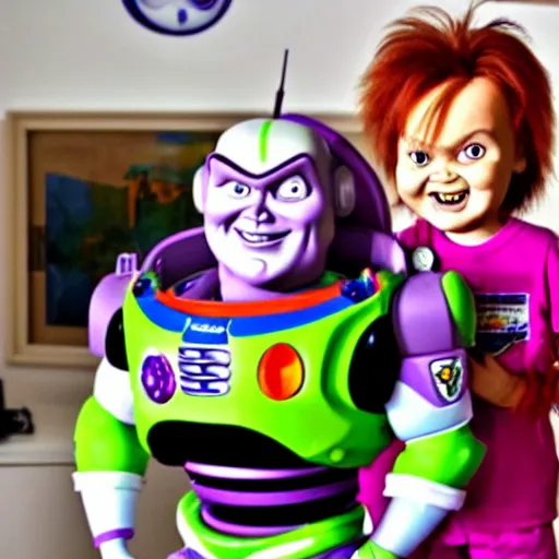 Image similar to Chucky and Buzz Lightyear