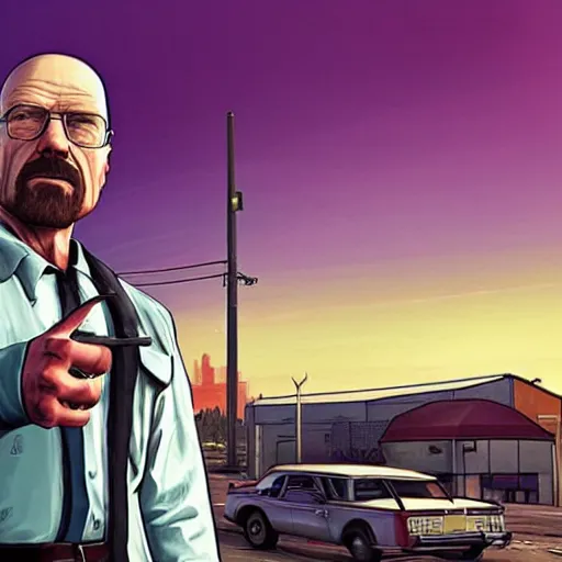 Image similar to Walter White in Grand Theft Auto V cover art