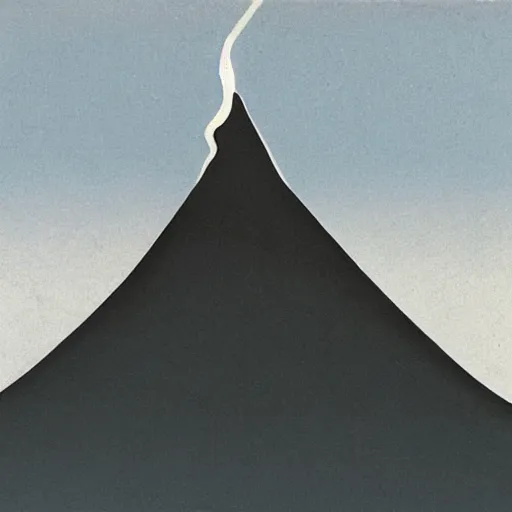 Prompt: 1960s minimalist illustration of a volcano