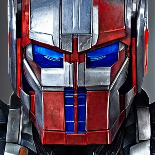 Prompt: optimus prime with realistic human eyes, 8k, sharp, super detailed, extremly realistic