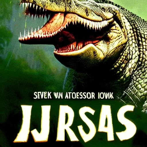 Prompt: Jurrasic Park (1990) starring Steve Irwin the Crocodile Hunter