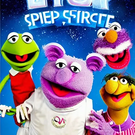 Prompt: gibli muppets in space