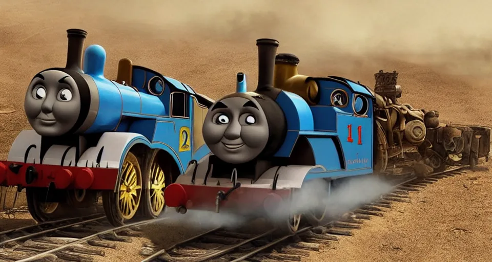 Image similar to Thomas the Tank Engine in MAD MAX: FURY ROAD