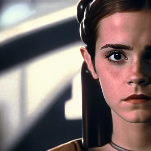 Image similar to movie still of emma watson as princess leia star wars ( 1 9 7 7 )