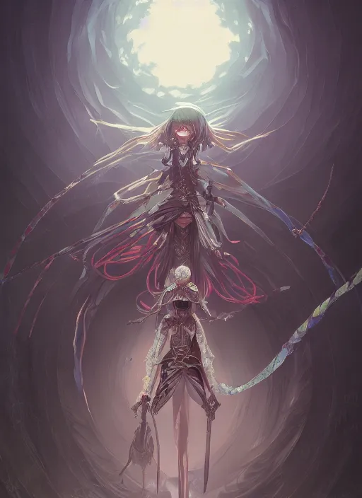 Image similar to fineart illustration of the necromancer, illustrsted by makoto shinkai, hyper detailed, fantasy surrealism, crisp