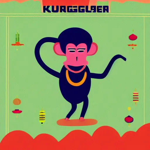 Image similar to monkey person in style of kurzgesagr