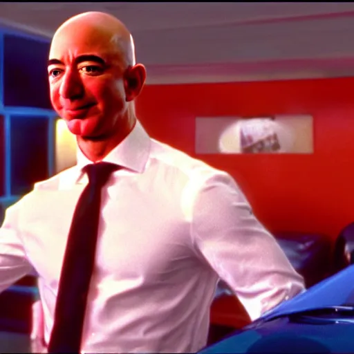 Image similar to Jeff Bezos as Mini-Me in Austin Powers, screen capture, 4k