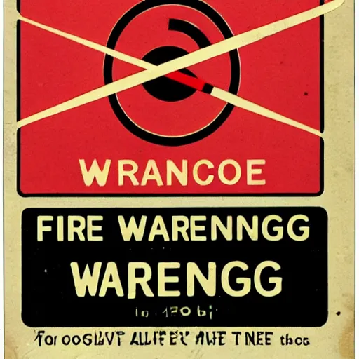 Image similar to vintage fire warning label