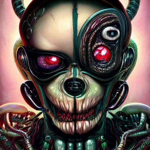 Image similar to lofi scorn biopunk venom portrait, Pixar style, by Tristan Eaton Stanley Artgerm and Tom Bagshaw.