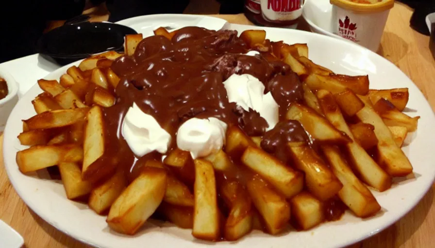 Prompt: poutine ( the canadian meal ) from mordor