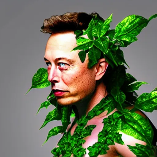 Image similar to Elon Musk as poison ivy