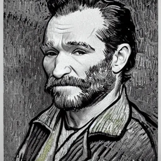 Image similar to Robin Williams printing papers by Van Gogh