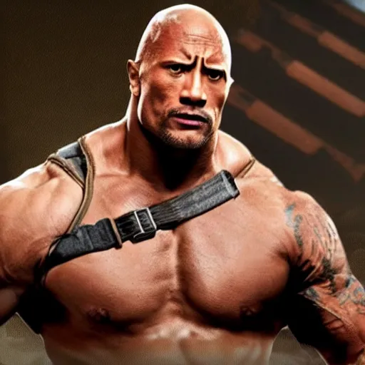 Image similar to Dwayne Johnson wins PUBG. Dance screenshot.