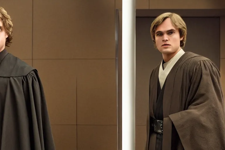 Image similar to anakin skywalker is defended in us court by saul goodman, 1 0 8 0 p, court session images, realistic faces