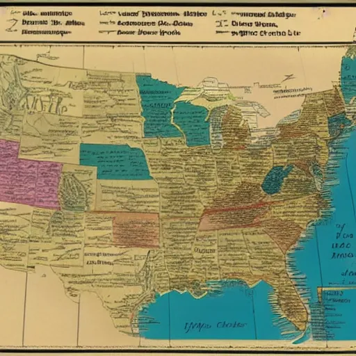 Prompt: a map of the united states making frontier with frontier with china